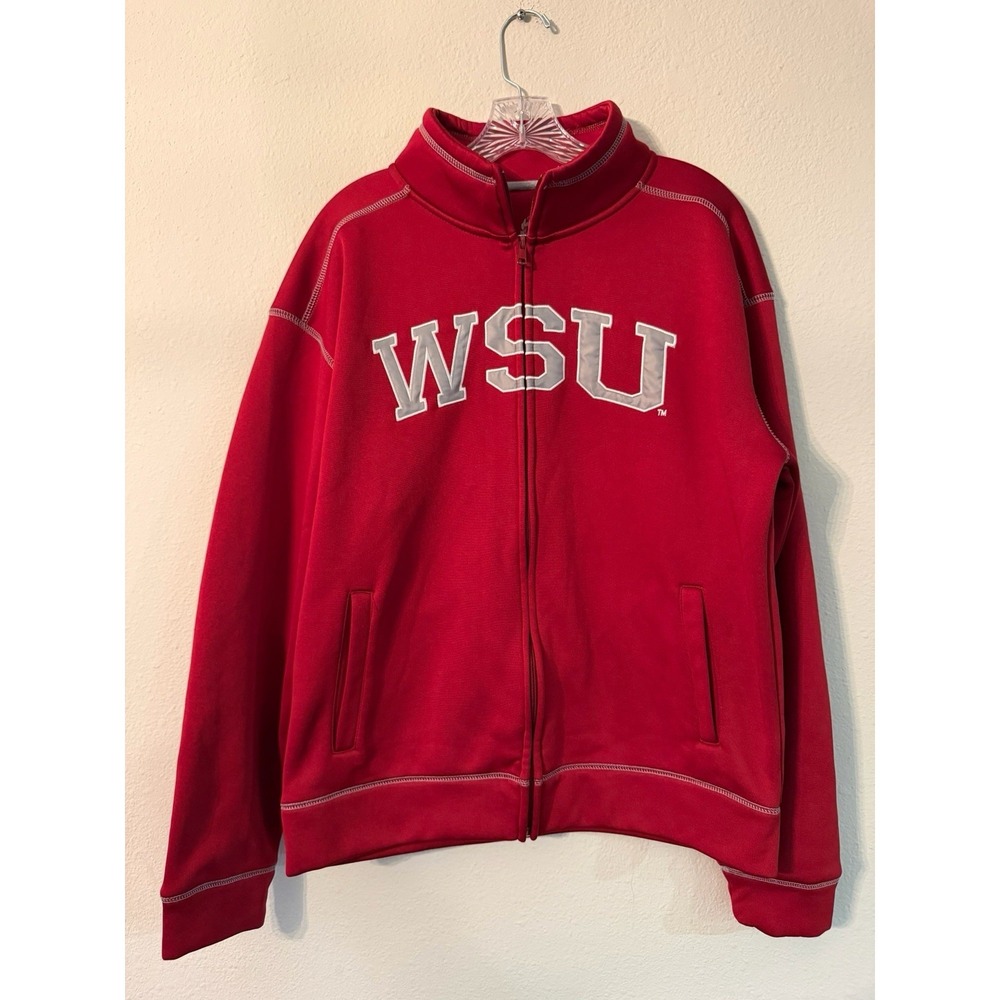 Mens CAMPUS DRIVE Cardinal Washington State Full Zip Fleece Jacket Sz Medium